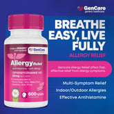 GenCare Allergy Relief Tablets Antihistamine Diphenhydramine HCl 25mg, 600 Tablets